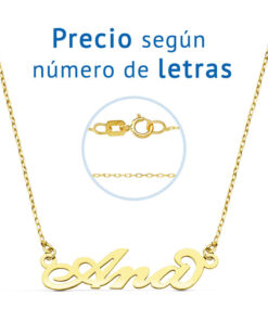 Gargantilla oro nombre personalizado