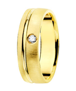 Alianzas boda oro amarillo con diamante