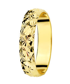 Alianza oro amarillo 18 kilates diamantada 4 mm.