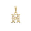 Colgante oro letra H con circonitas 12mm.