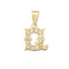 Colgante oro letra Q con circonitas 12mm.