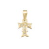 Colgante oro letra T con circonitas 12mm.