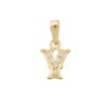 Colgante oro letra Y con circonitas 12mm.