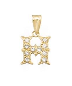 Colgante letra "H" con circonitas 16mm