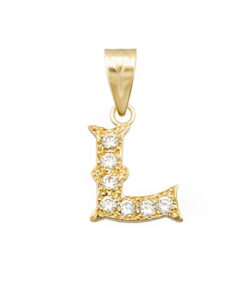 Colgante oro letra L circonitas 16mm