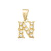 Colgante oro letra N circonitas 16mm