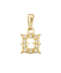 Colgante oro letra “O” circonitas 16mm