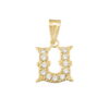 Colgante oro letra “U” circonitas 16mm