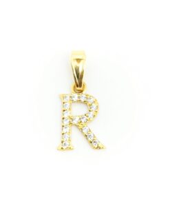 Colgante letra "R" piedras
