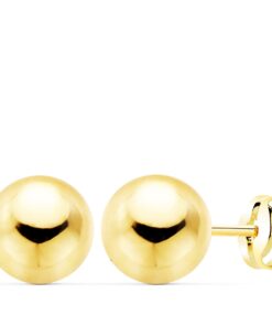 Pendientes bola 8mm para niña o bebé. Oro 18K