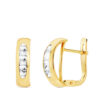 Pendientes de cierre bandas circonitas para mujer, oro 18k