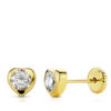 Pendientes corazón 5mm para mujer, niña o bebé. Oro 18K