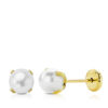 Pendientes perla 5mm para mujer, niña o bebé. Oro 18K