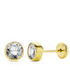 Pendientes redondos circonita-5mm para mujer, niña o bebé. Oro 18K