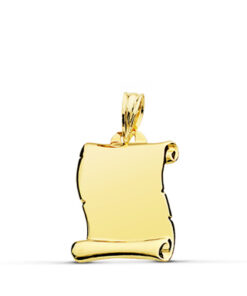 Colgante oro pergamino liso