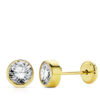 Pendientes redondo circonita-4mm para mujer, niña o bebé. Oro 18K