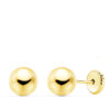 Pendientes bola lisa 6mm para mujer o niña. Oro 18K