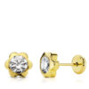 Pendientes oro margarita 6-mm para mujer, niña o bebé. Oro 18K
