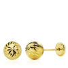 Pendientes bola tallada 7mm para mujer o niña. Oro 18K