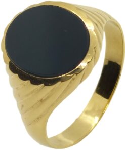 Anillo oro ónix negro