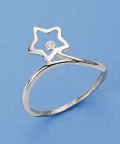 Sortija oro blanco estrella