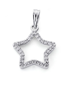 Colgante estrella oro blanco