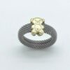 Anillo acero y oro osito