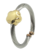 Anillo acero y oro flor