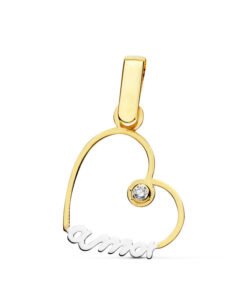 Colgante corazón amor 14x14mm 9ktes