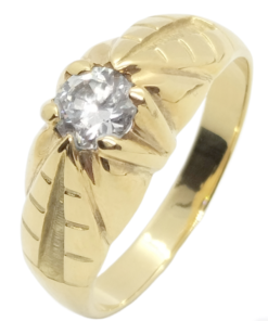 Anillo solitario hombre con circonita