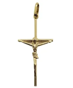 Cruz oro maciza con cristo