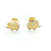 Pendientes elefante bicolor oro 18K para mujer, niña o bebé