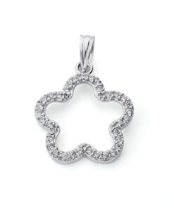 Colgante flor oro blanco