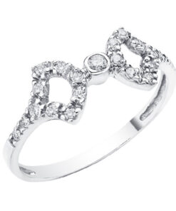 Anillo oro blanco con circonitas