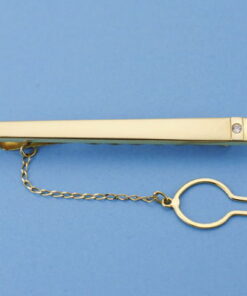 Pisacorbatas oro amarillo con circonita