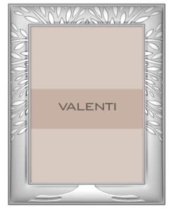 Marco plateado con hojas