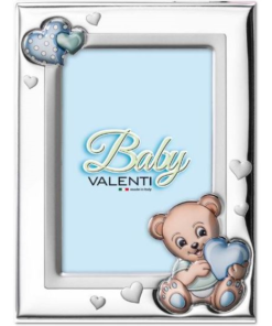 Marco plateado oso con corazon