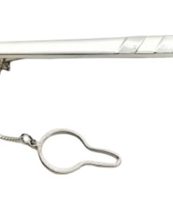 Pisacorbatas oro blanco liso