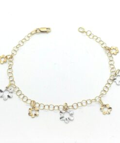 Pulsera oro con flores