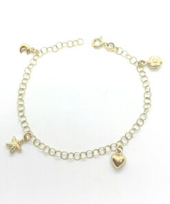 Pulsera oro amarillo abalorios