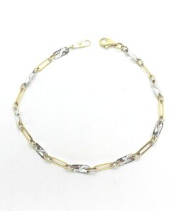 Pulsera oro eslabones bicolor