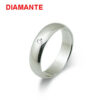 Alianza plata lisa con diamante