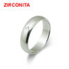 Alianza plata lisa con circonita