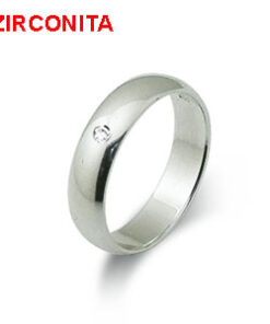Alianza plata lisa con circonita