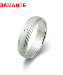 Alianza plata rodiada con diamante