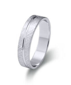 Alianza plata rodiada brillo-mate