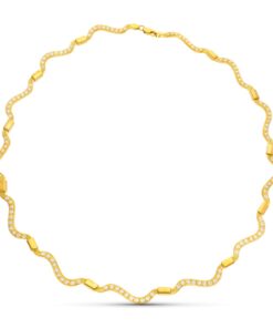 Gargantilla oro ondas con circonitas