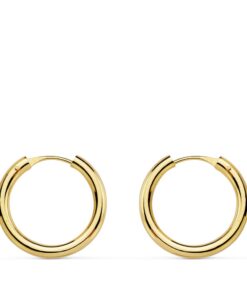 Pendientes aro medida 17 x 2 mm, oro 18k