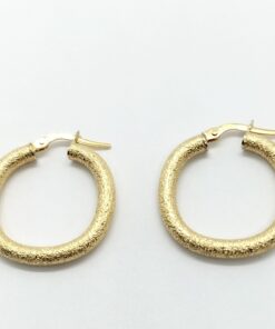 Pendientes aro mujer matizados, medida 22 x 3 mm oro 18 k