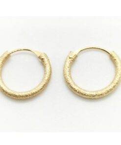 Pendientes aro matizado medida 11 x 1.50 mm, oro 18k